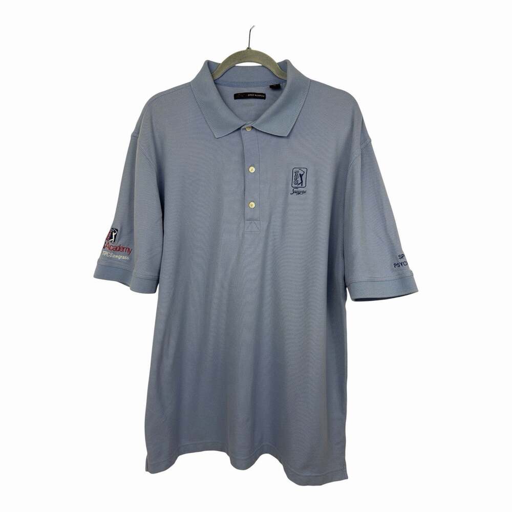 Greg Norman PGA Tour Academy TPC Sawgrass Golf Polo Shirt Mens XL Blue